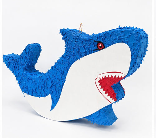 Piñata Artesanal Tiburón Azul 🦈 | Tamaños S, M y L
